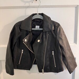 Gap toddler’s black leather jacket